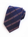 Men Plaid Pattern Fashion Tie - Navy Blue