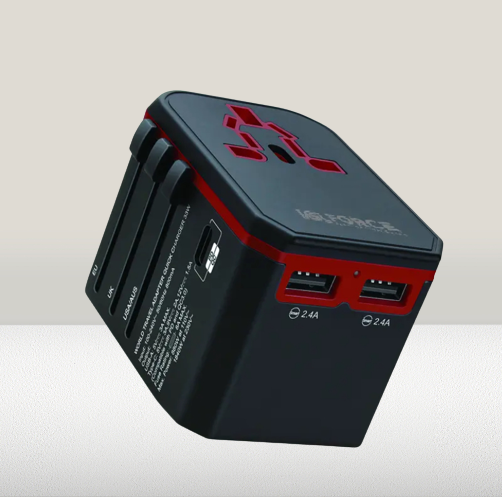 Universal World Travel Adapter with Dual USB Ports for UK, US, AU, Europe-Over 150+ International Countries Dual USB Power Adapter