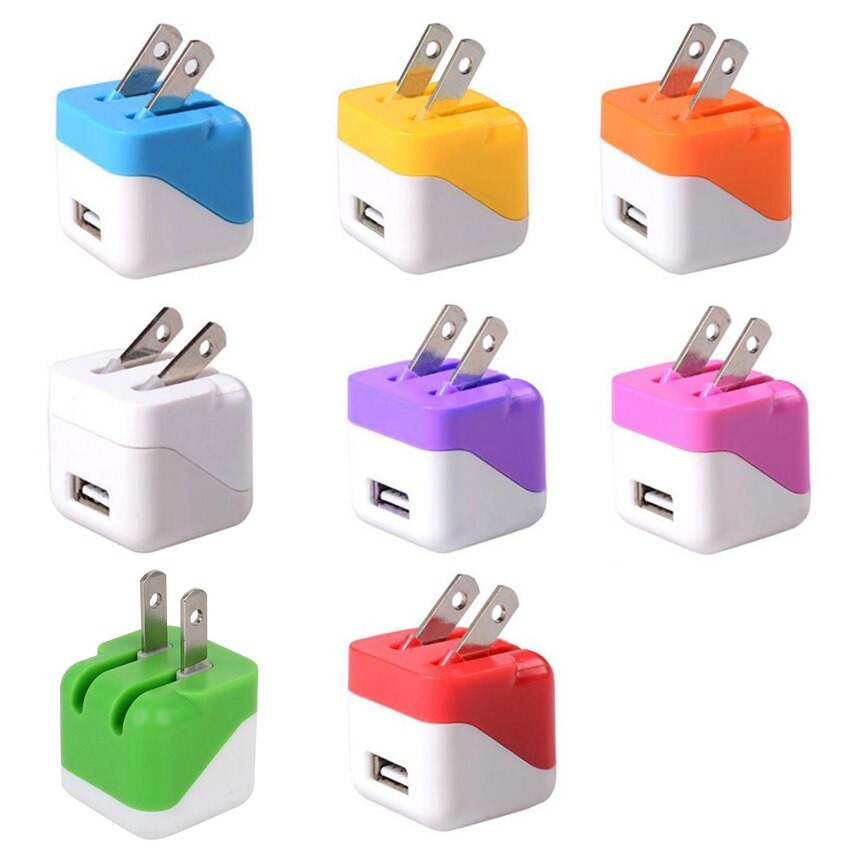 Zerosky Colorful Travel Wall Charge Charger Power Adapter USA Plug USB AC Charger 