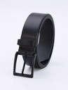 Men Square Black&Red Buckle Belt - Black/ size 34-38