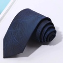 Men Graphic Pattern Tie - Navy Blue