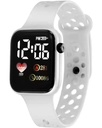 Kids White Silicone Strap Sporty Square Dial Digital Watch