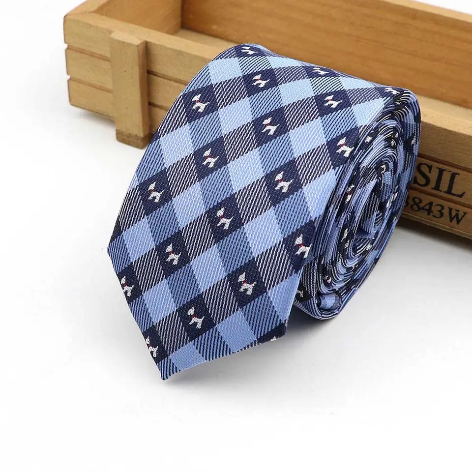 Viola Jacquard Striped Plaid Print Tie 6cm assorted