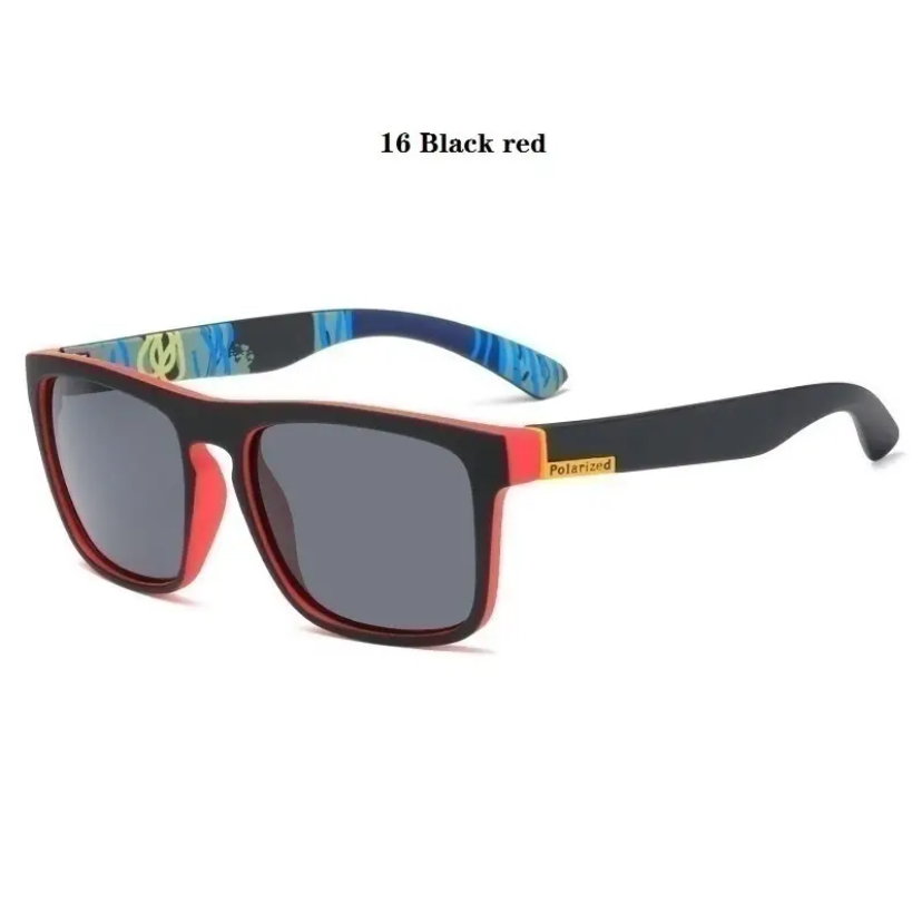 Men Women Polarized Sunglasses : 16 Black red