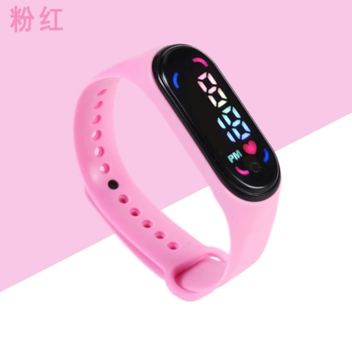 Multi-color LED Watch For Children, light pink