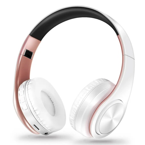 AYVVPII Lossless Player Bluetooth Headphones with Microphone Wireless Stereo Headset Music for Iphone Samsung Xiaomi mp3 Sports - White Rose Gold